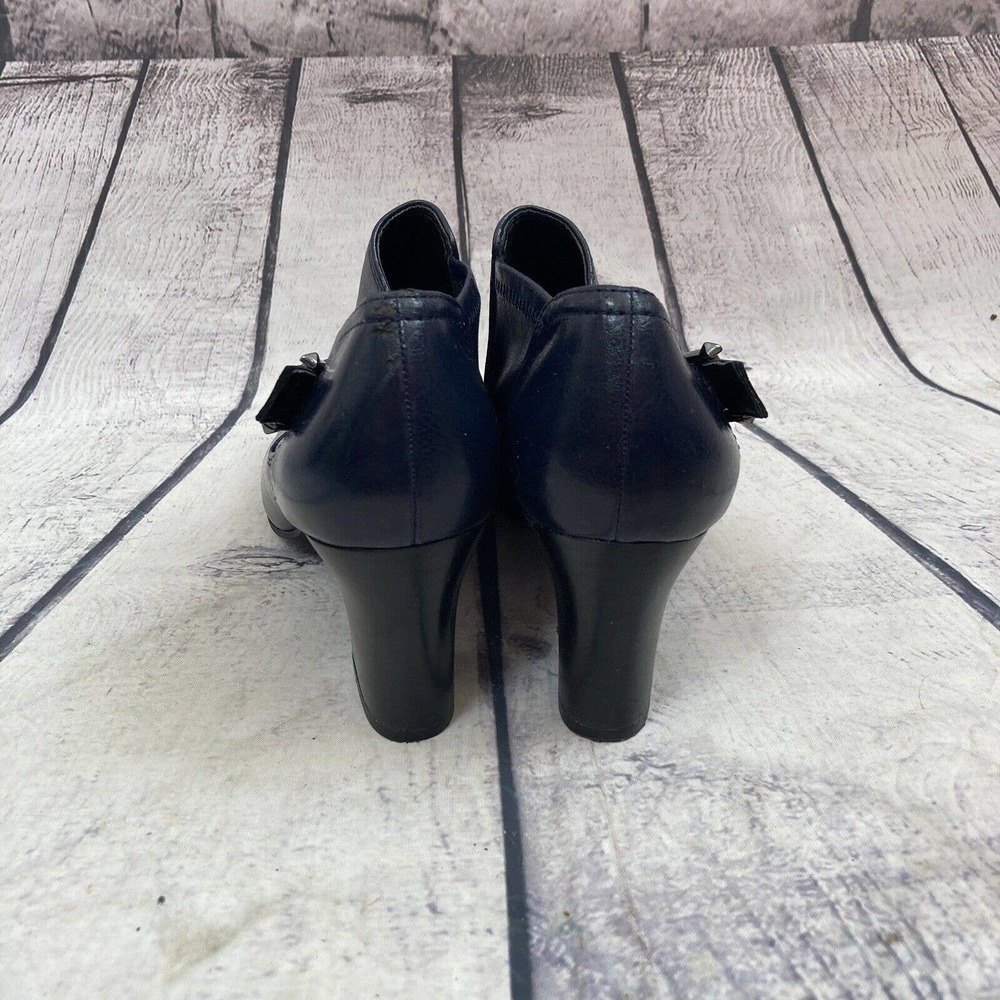Franco Sarto Boots Womens 7M Rapport Blue Ankle Bootie Block Heel‎ Buckle - Picture 4 of 11